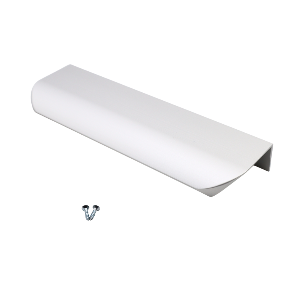 Mango de perfil redondo con agarre en el borde de 128 mm (longitud total de 148 mm) - Aluminio – Furnica