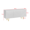 PIRÁMIDE - Aparador con frentes/puertas de MDF fresado en 3D - Blanco mate