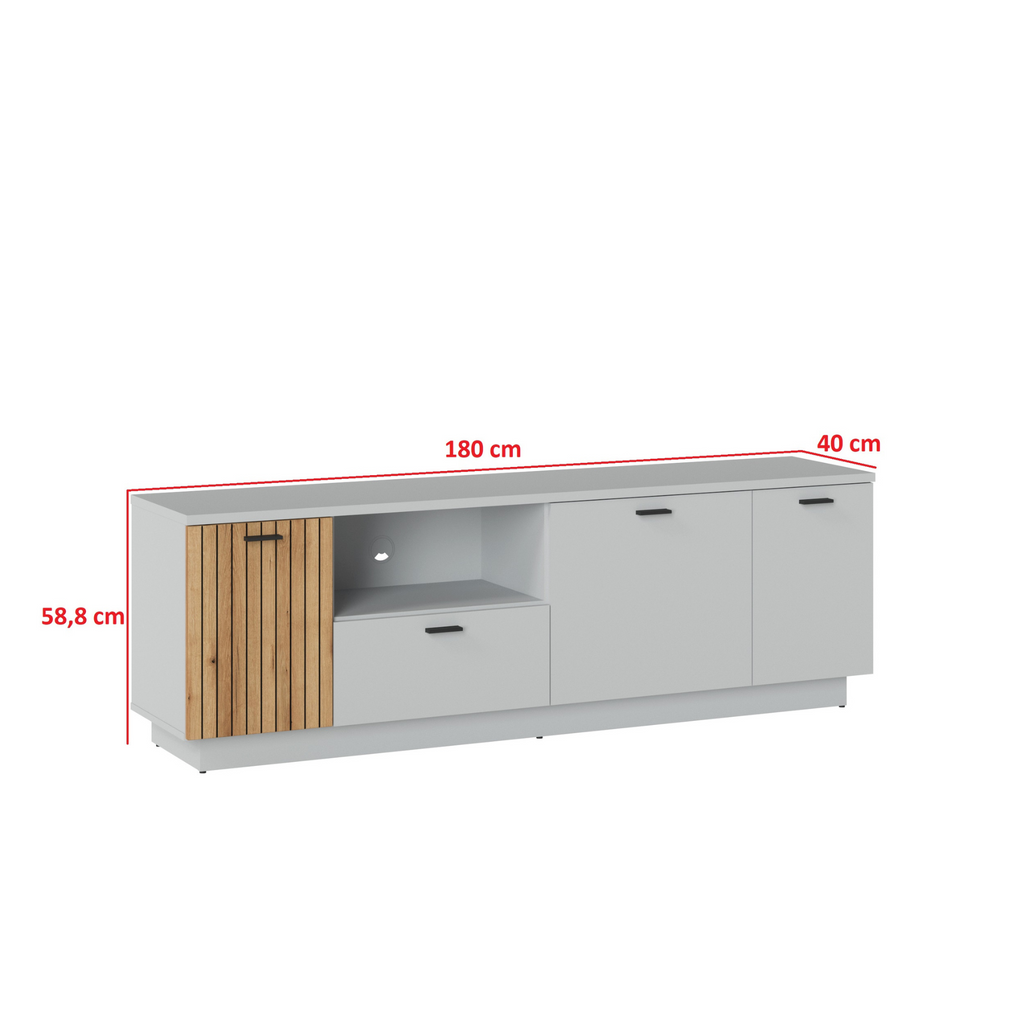 VERO - Conjunto de muebles de salón - Gris Ceniza / Roble Coast Evoke