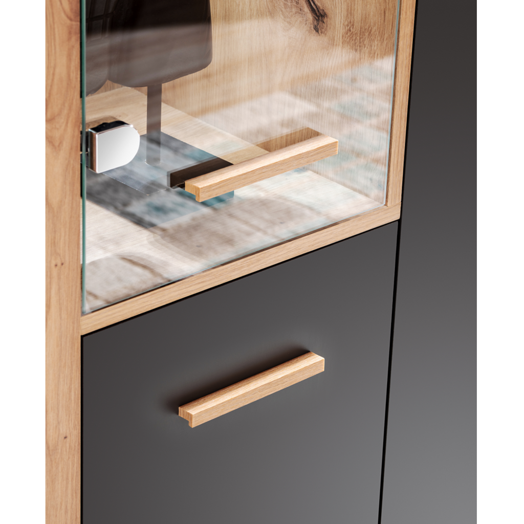 VEGA - Conjunto de muebles de salón - Roble Wotan / Antracita