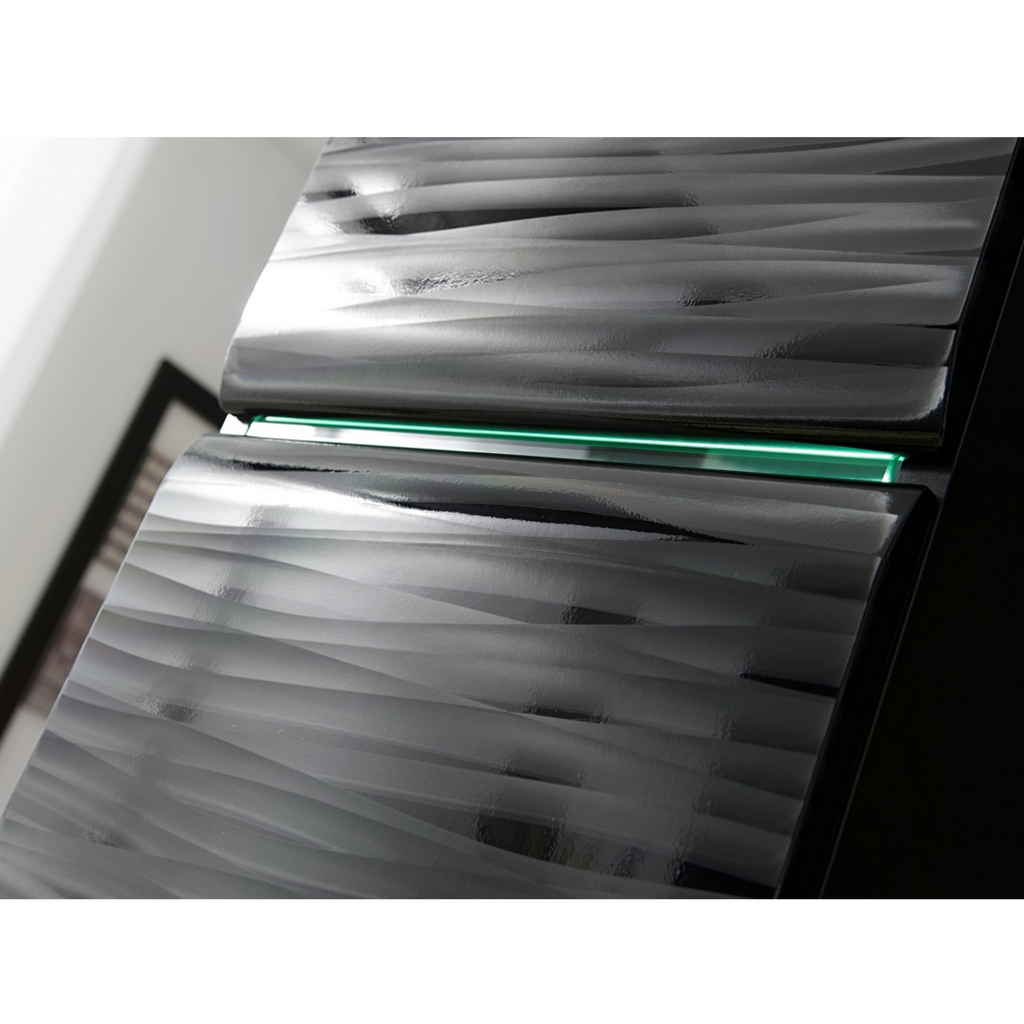 Unidad de pared BLADE - Conjunto de muebles de salón - Negro Mate / Sahara 3D
