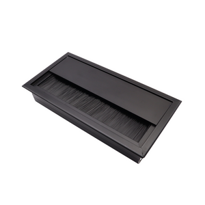 Pasacables rectangular de aluminio de 160x80mm, negro