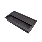 Pasacables rectangular de aluminio de 160x80mm, negro