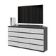 GABRIEL - Cómoda de 12 cajones (8+4) - Armario de almacenamiento para el dormitorio - Aparador - Antracita / Blanco Mate