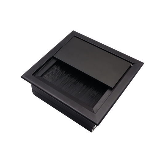 Pasacables cuadrado de aluminio de 80x80mm, negro – Furnica
