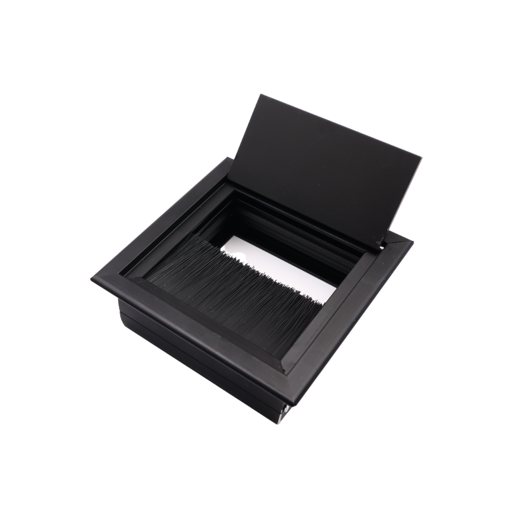 Pasacables cuadrado de aluminio de 80x80mm, negro (2) – Furnica