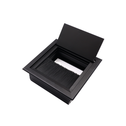 Pasacables cuadrado de aluminio de 80x80mm, negro (2) – Furnica