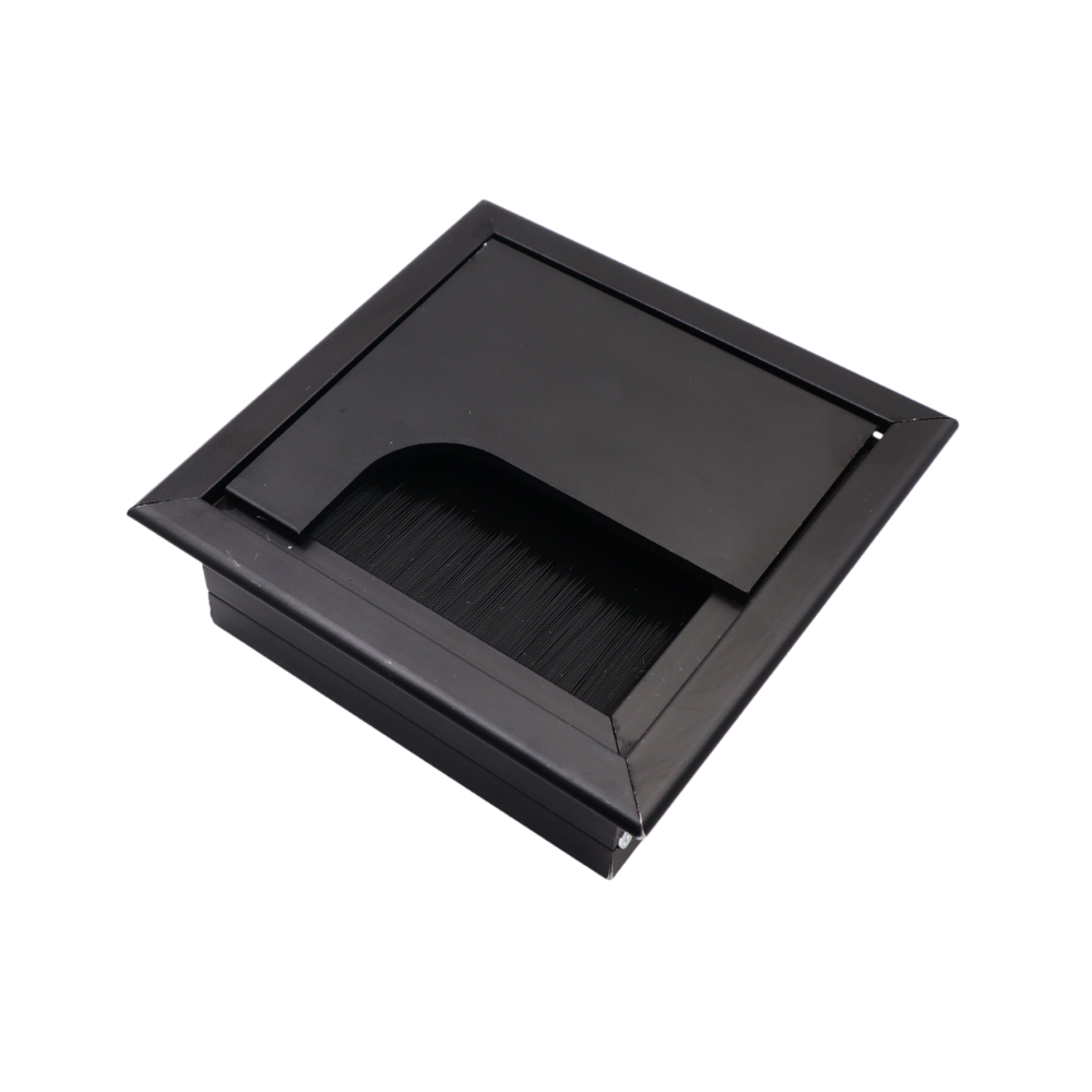 Pasacables cuadrado de aluminio de 80x80mm, negro "Wave" – Furnica