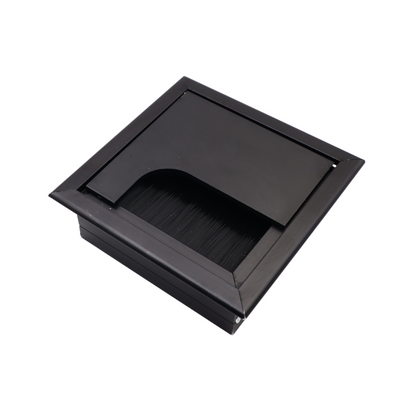 Pasacables cuadrado de aluminio de 80x80mm, negro "Wave" – Furnica
