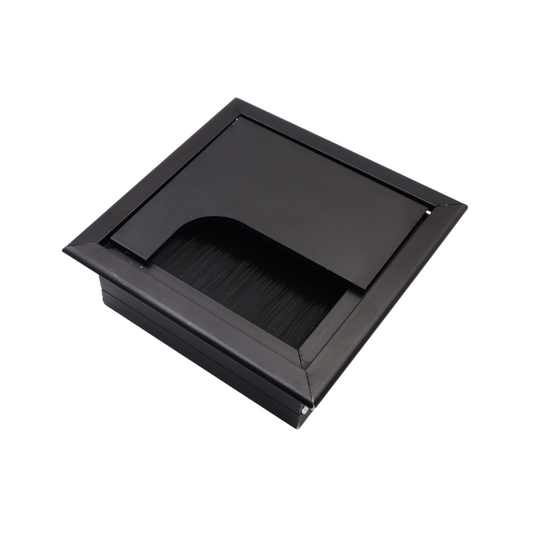 Pasacables cuadrado de aluminio de 80x80mm, negro "Wave" – Furnica
