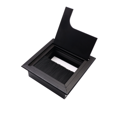 Pasacables cuadrado de aluminio de 80x80mm, negro "Wave" (2) – Furnica