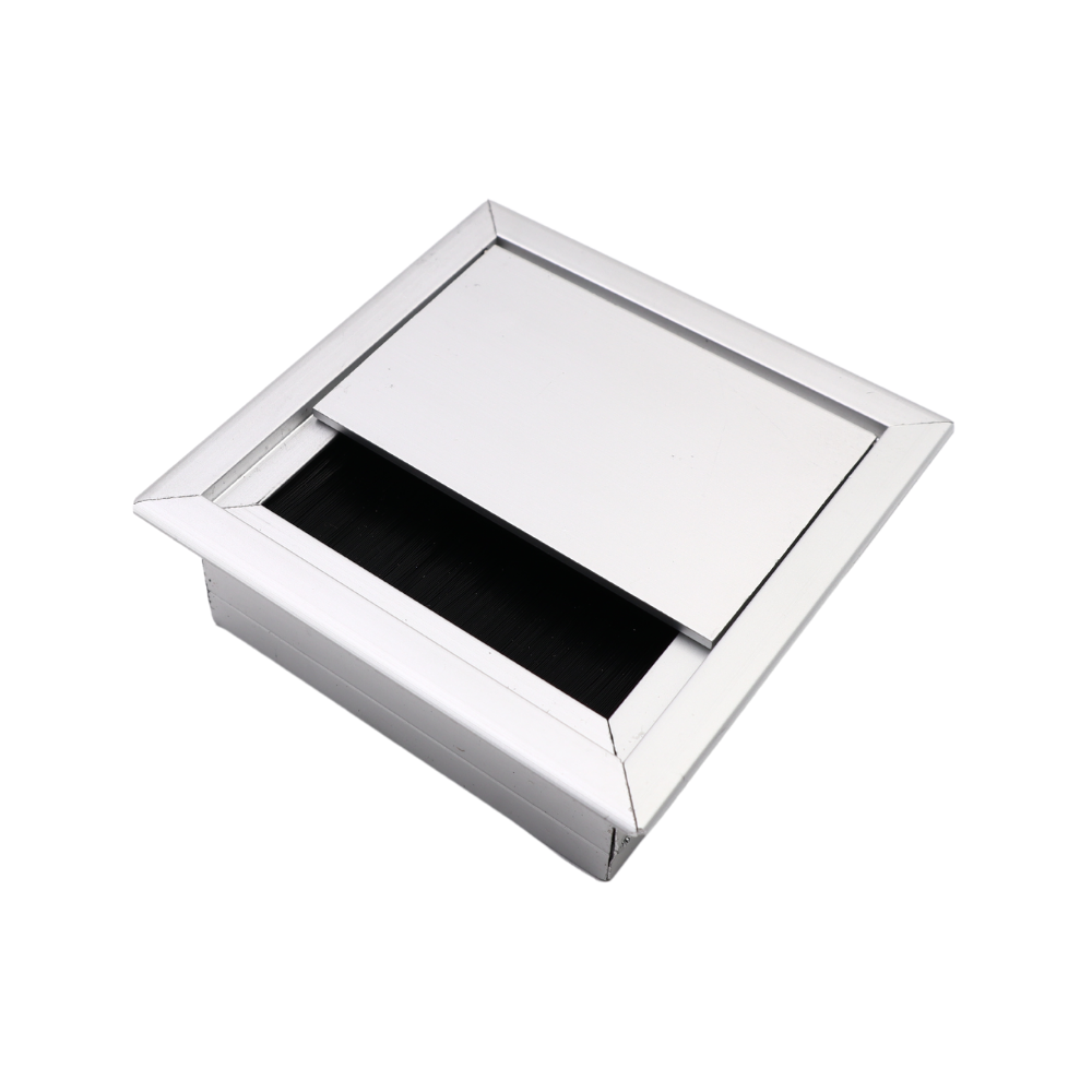 Pasacables cuadrado de aluminio de 80x80mm, plateado – Furnica