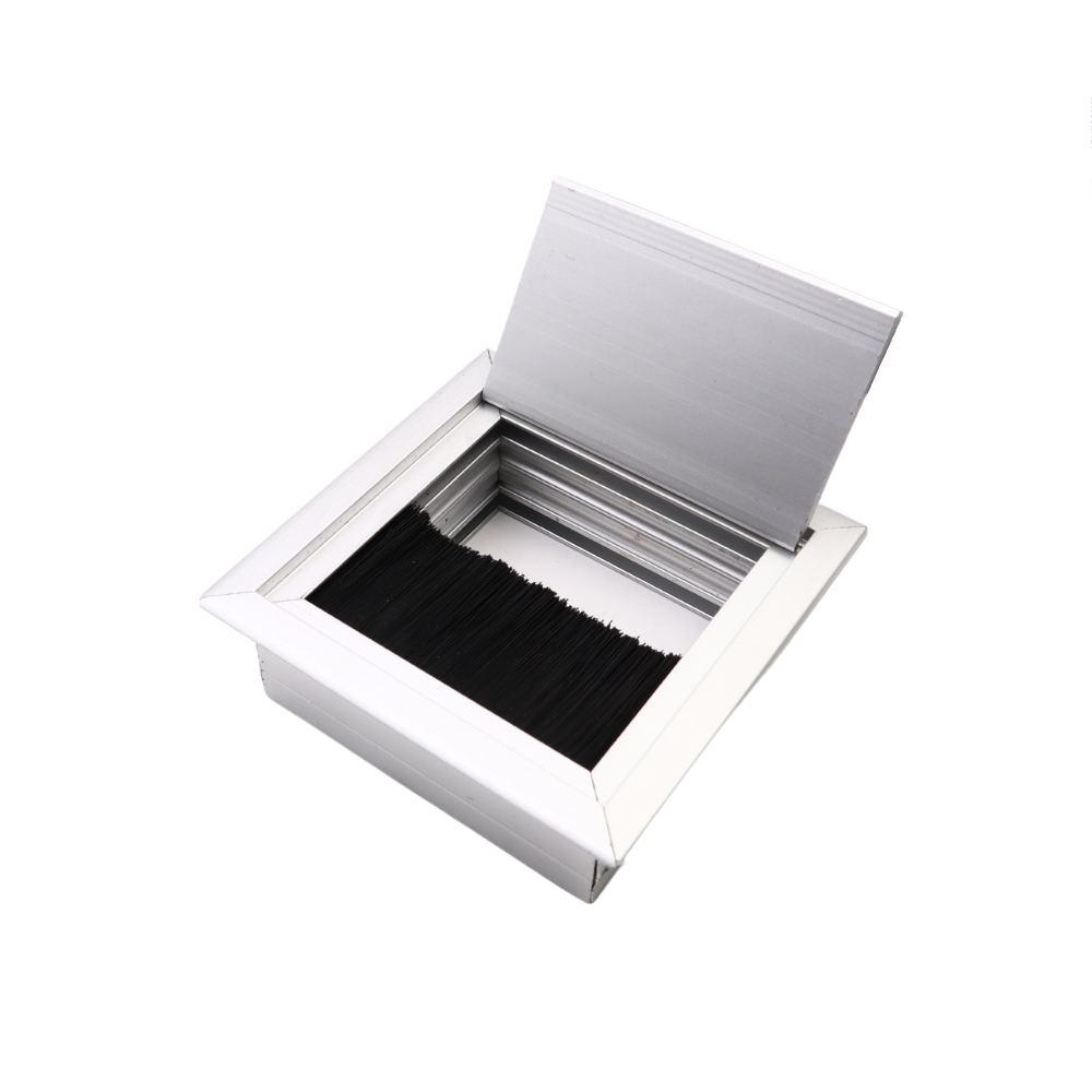 Pasacables cuadrado de aluminio de 80x80mm, plateado (2) – Furnica