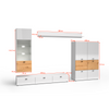 Unidad de pared MILA - Conjunto de muebles de salón - Roble Artesanal / Blanco Brillante