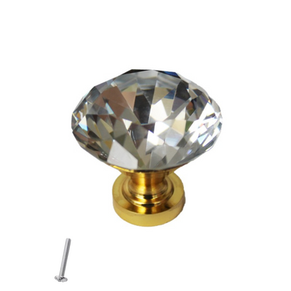 Perilla de gabinete con efecto de vidrio de cristal - Ø35mm - Dorado – Furnica