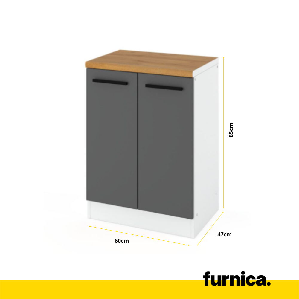 RENO - Juego de cocina - Roble Wotan con encimera - 8 unidades - 260 cm