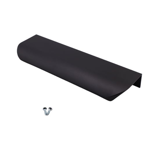 Mango de perfil redondo con agarre en el borde de 128 mm (longitud total de 148 mm) - Negro mate – Furnica