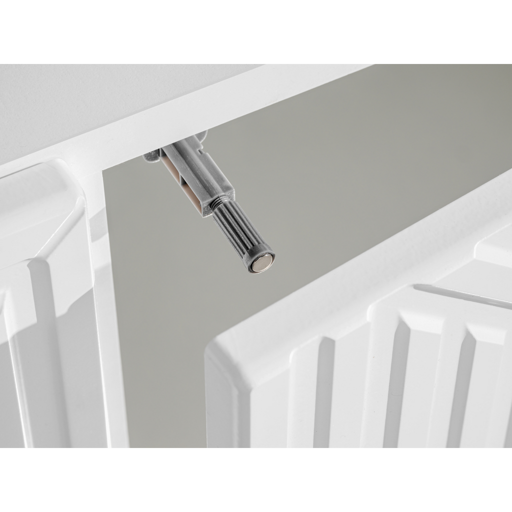PIRÁMIDE - Aparador con frentes/puertas de MDF fresado en 3D - Blanco mate
