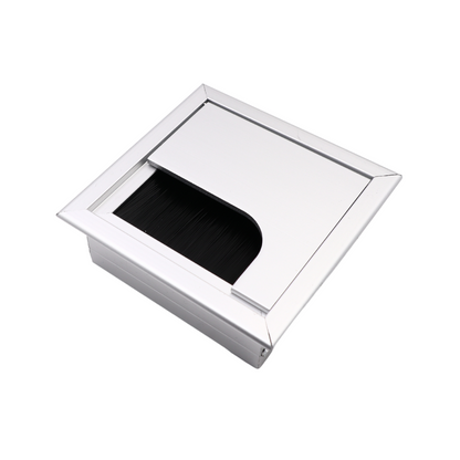 Pasacables cuadrado de aluminio de 80x80mm, plateado "Wave" – Furnica