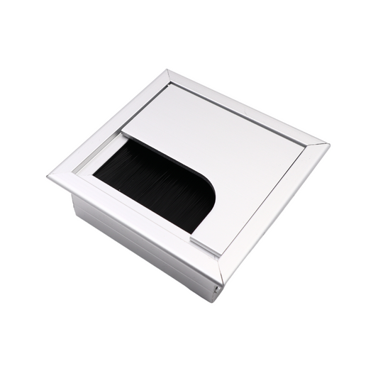 Pasacables cuadrado de aluminio de 80x80mm, plateado "Wave" – Furnica