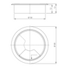 Pasacables de metal con agujero de goma - Acero cepillado Ø60mm