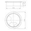 Pasacables de metal con orificio de goma - Negro mate Ø60mm