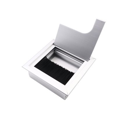 Pasacables cuadrado de aluminio de 80x80mm, plateado "Wave" (2) – Furnica