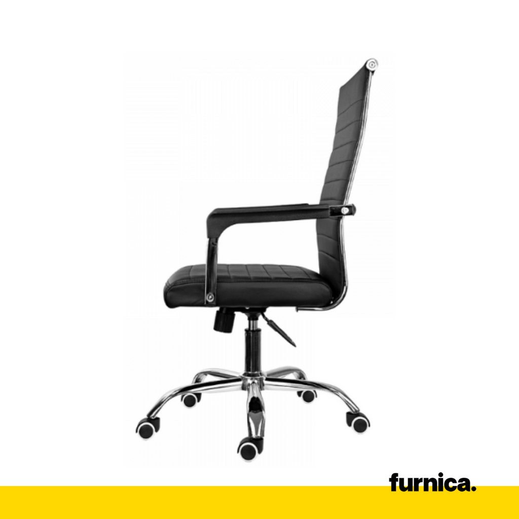 NICOLA - Silla de oficina cubierta con eco cuero de alta calidad - Negro A115cm A64cm
