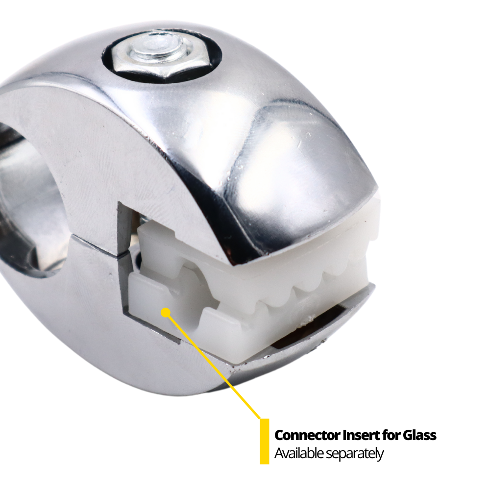 Conector de tablero y vidrio de 25 mm, cromado (3) – Furnica