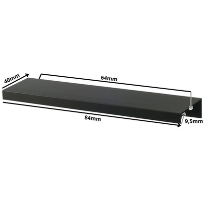 Mango de perfil redondo Edge Grip FE06 de 64 mm (longitud total de 84 mm) - Negro mate