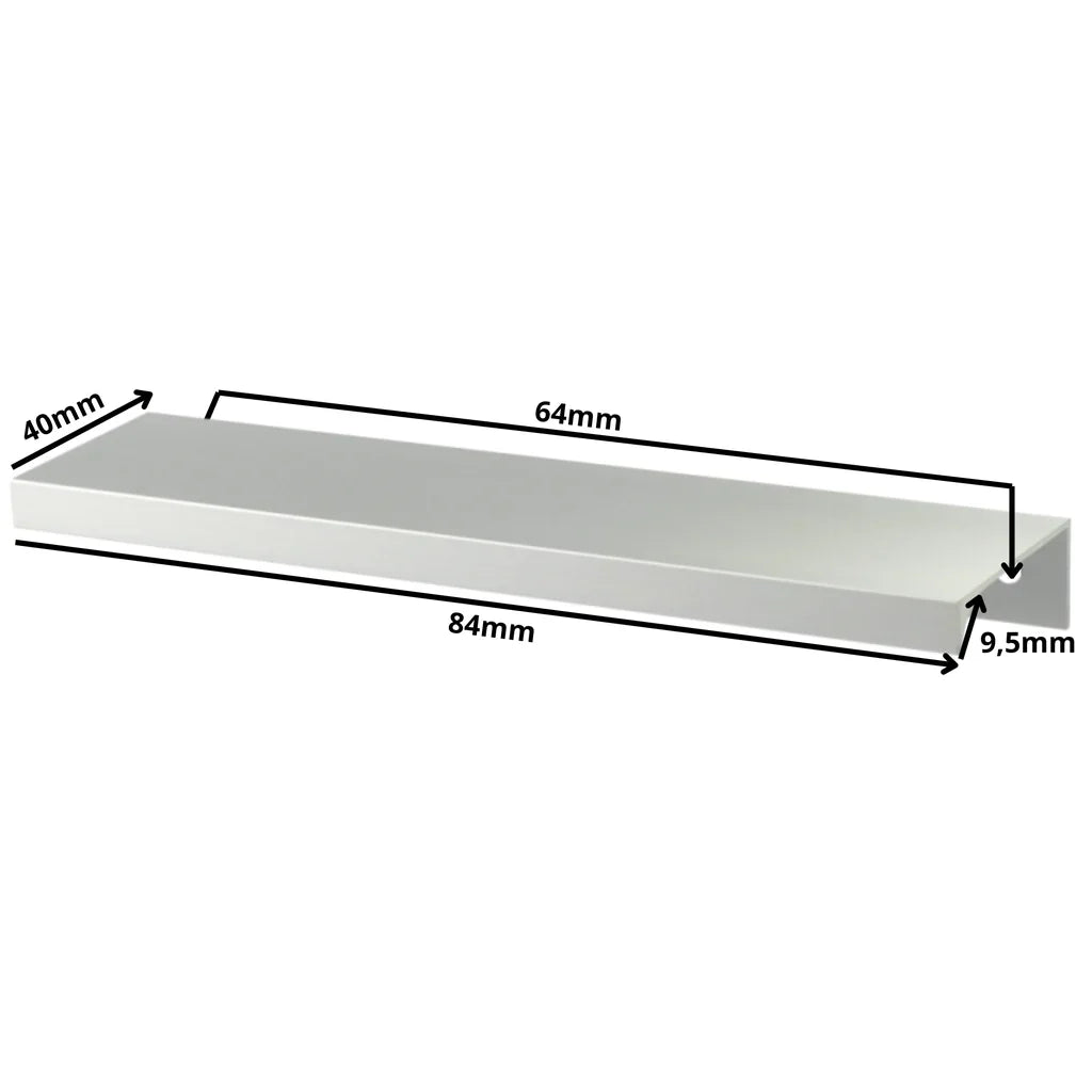 Mango de perfil redondo Edge Grip FE06 de 64 mm (longitud total de 84 mm) - Electropulido