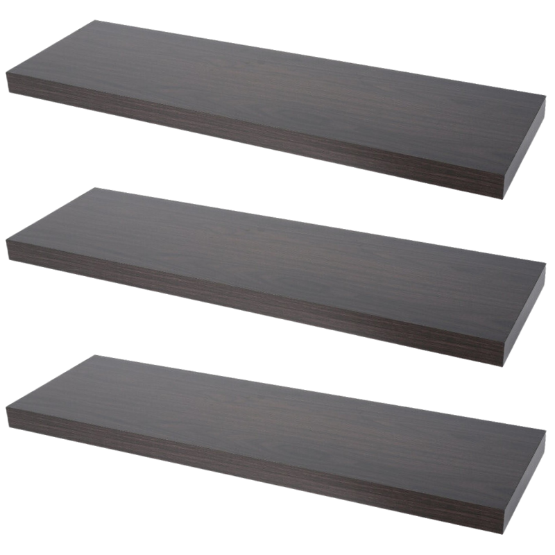 Estante flotante - pack de 3 - Wengué - 80 cm