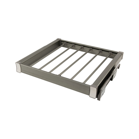 Percha para pantalones extraíble para armario de 80 cm con cierre suave - Estante individual - Gris – Furnica