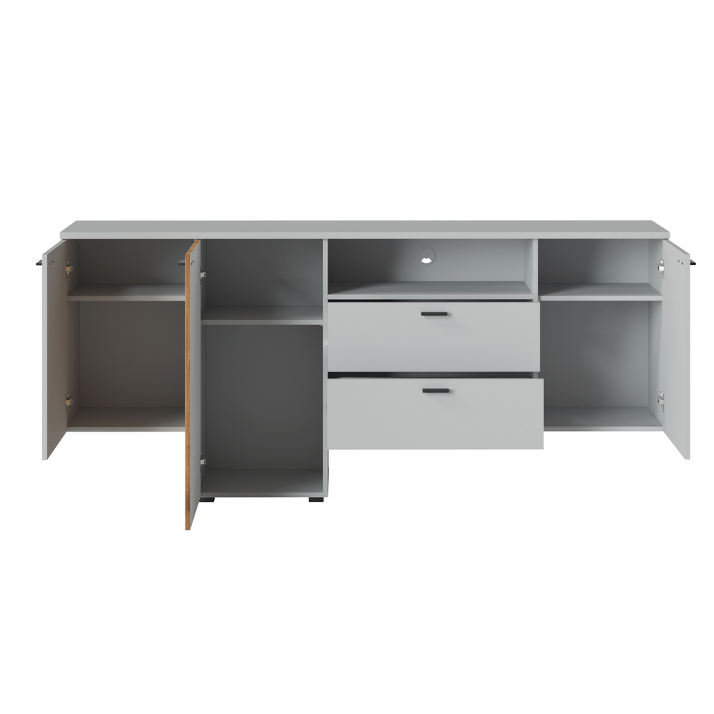 VERO - Conjunto de muebles de salón - Gris Ceniza / Roble Coast Evoke