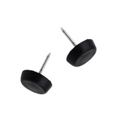 Deslizadores de plástico para muebles Ø15mm con clavo - Negro - 50 unidades