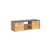 Unidad de pared TORONTO - Conjunto de muebles de salón - Negro Mate / Roble Warmia
