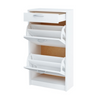 JULIA - Zapatero con 1 cajón y almacenamiento de 2 niveles - Blanco mate H92cm W50cm D28cm