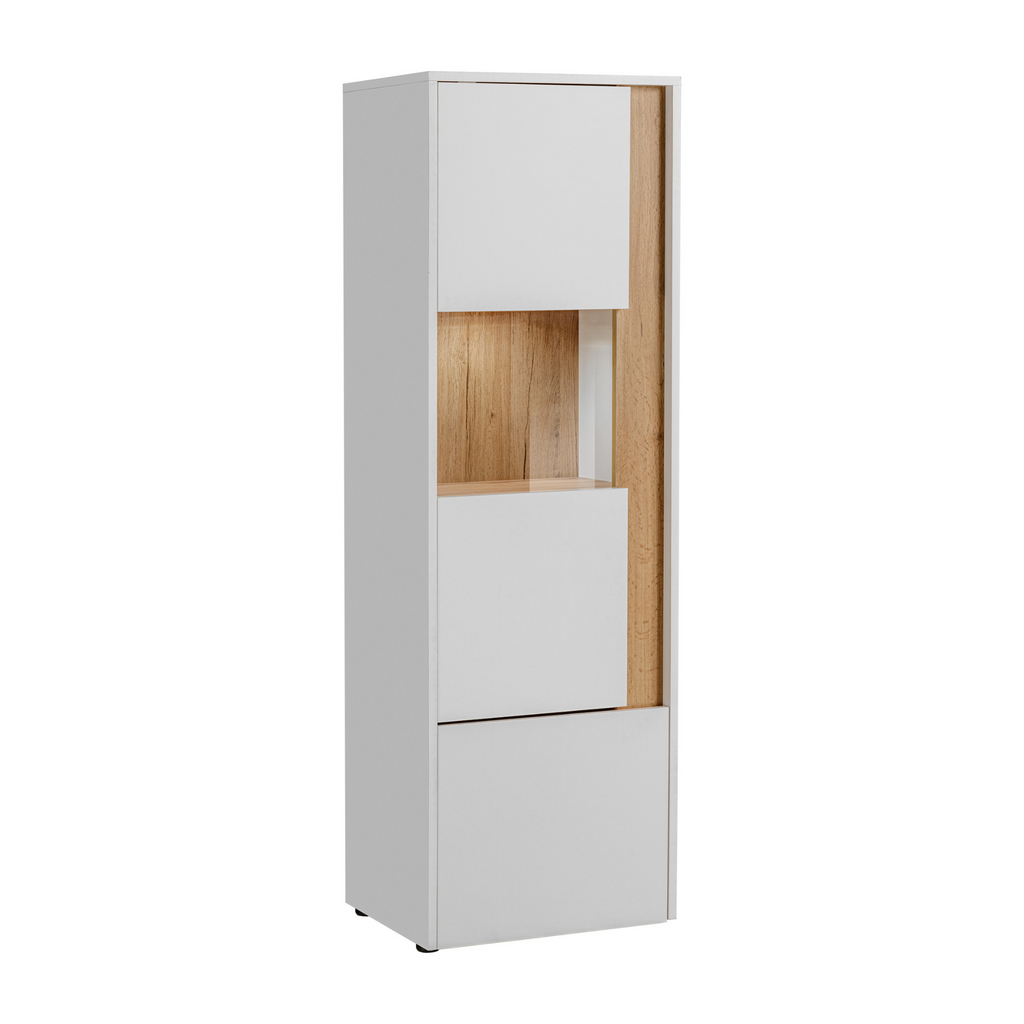 CARLO V - Conjunto de muebles de salón - Blanco Mate / Roble Wotan