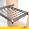 Percha para pantalones extraíble para armario de 80 cm con cierre suave - Estante individual - Gris