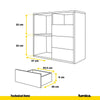 CAMILLE - Aparador con puerta y 4 cajones de apertura push to open - Antracita / Roble Wotan H74cm W80cm D36cm