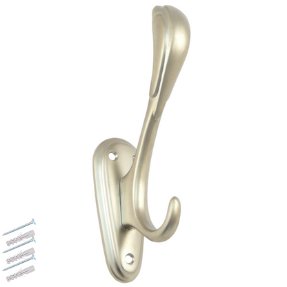 Doble gancho para sombrero y abrigo - 160mm - Satinado – Furnica