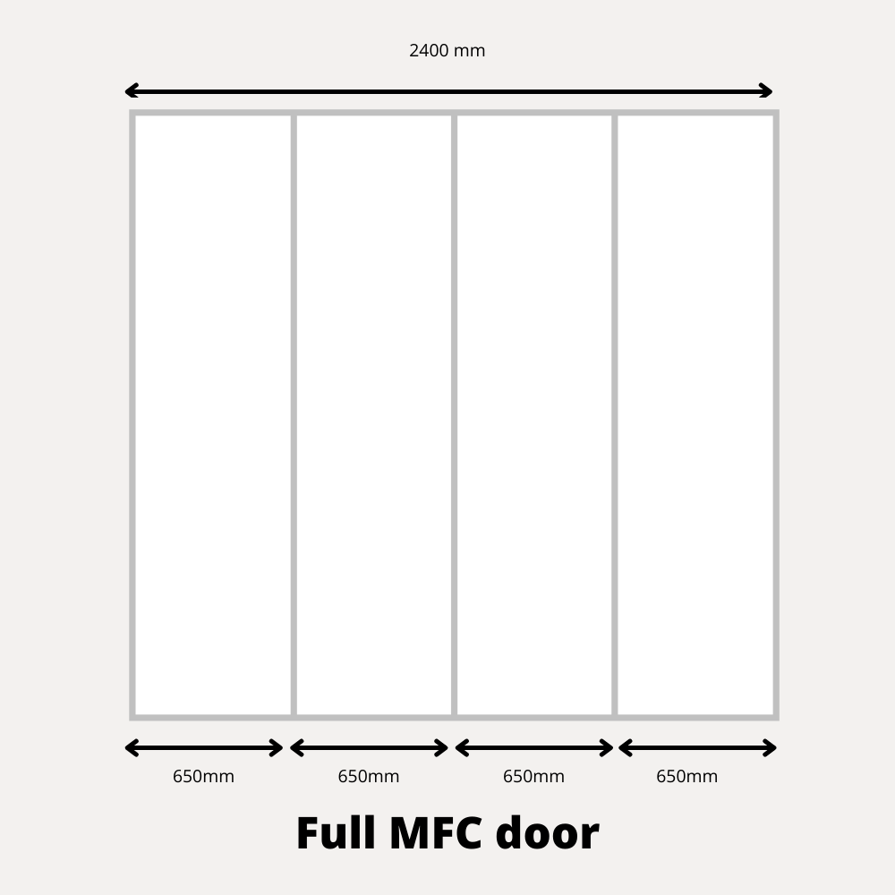 4 puertas correderas de armario - H: hasta 2750mm W: 2400mm - MFC
