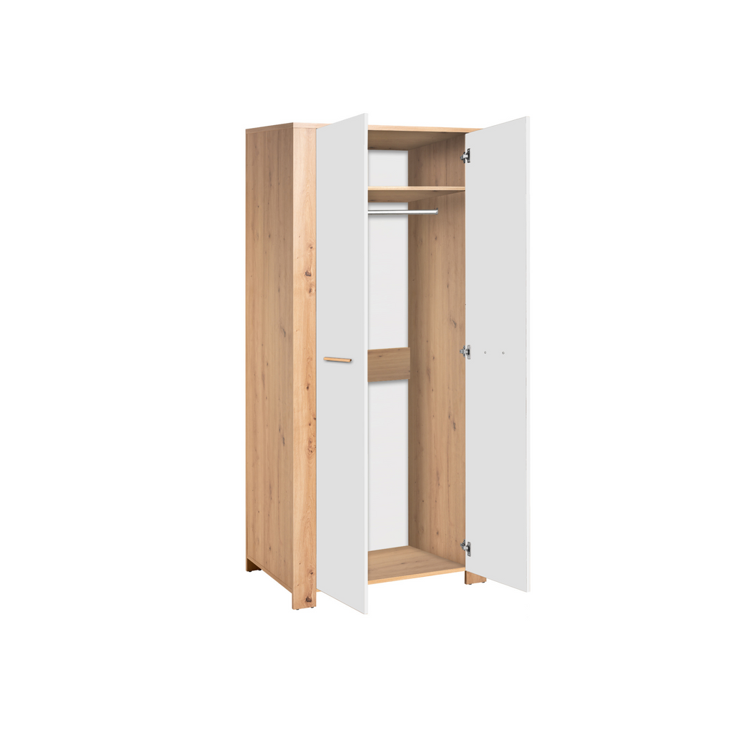 VEGA II - Conjunto de muebles de salón - Roble Wotan / Blanco Mate