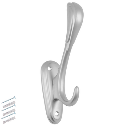 Doble gancho para sombrero y abrigo - 160mm - Plateado – Furnica