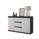 MIKEL - Cómoda de 3 cajones y 2 puertas - Armario de almacenamiento para dormitorio - Aparador - Antracita / Blanco Mate -