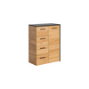 Unidad de pared TORONTO - Conjunto de muebles de salón - Negro Mate / Roble Warmia