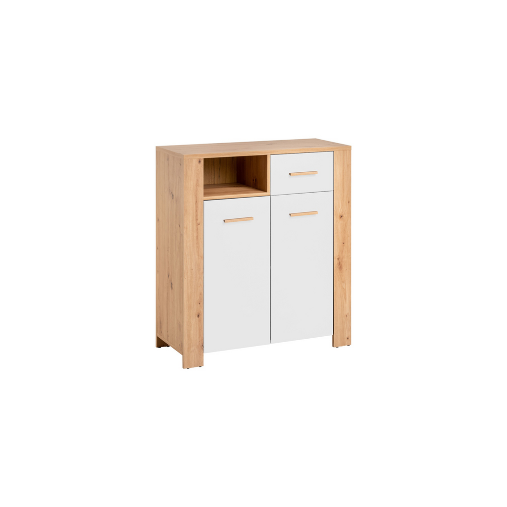 VEGA II - Conjunto de muebles de salón - Roble Wotan / Blanco Mate