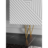 PIRÁMIDE - Aparador con frentes/puertas de MDF fresado en 3D - Blanco mate