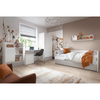 ALBI - Conjunto de muebles de dormitorio juvenil - Blanco Mate / Gris Frío Brillante