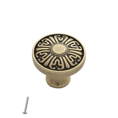 Perilla de gabinete vintage - Ø31mm - latón antiguo – Furnica